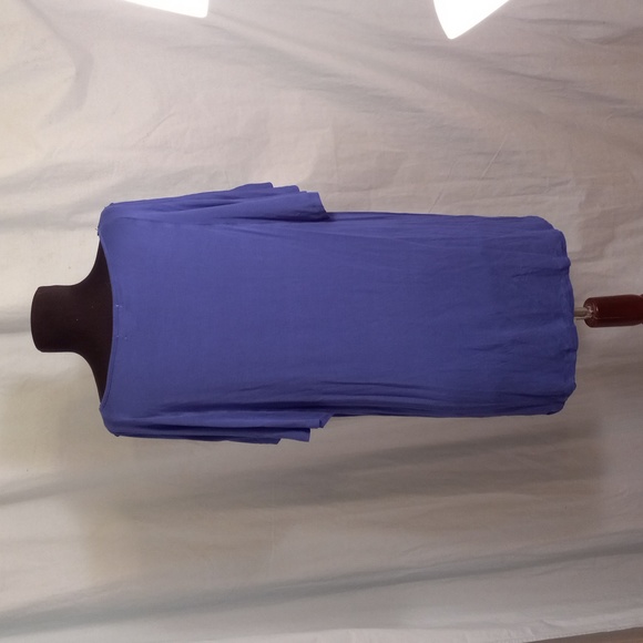 One World 2X Popover Short Sleeve Shirt Top Embroidered Beaded Blue - Picture 7 of 11